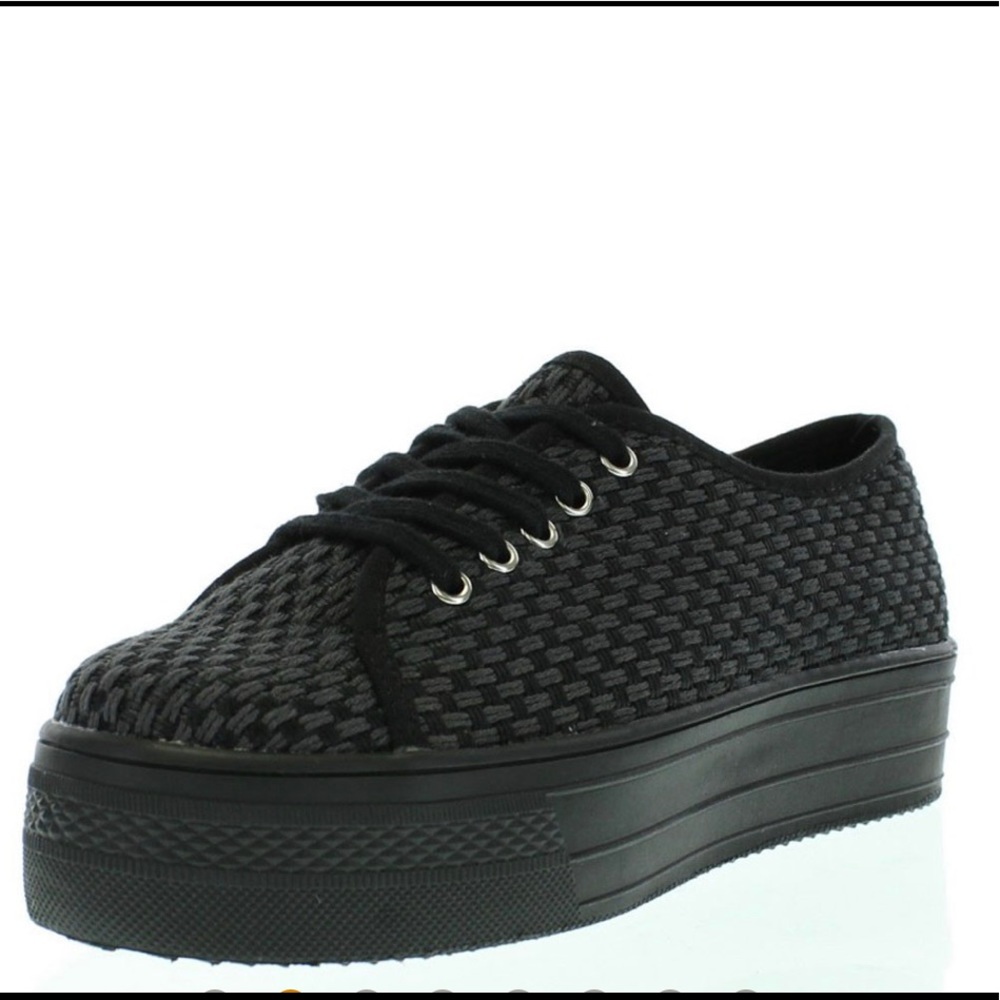 Black sneakers platform trendy cute